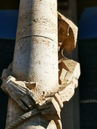 Close-up of old rusty metal pole