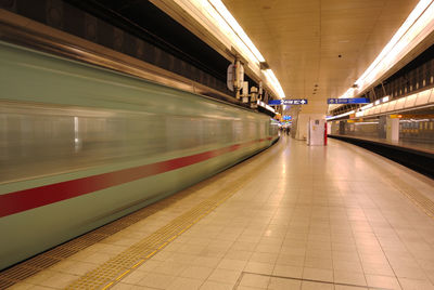 Train at railroad station platform