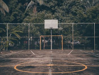 View of basketball court against sky