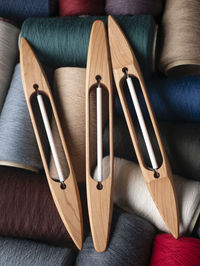 High angle view of beauty products on table