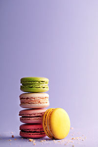 Close-up of cupcakes against white background