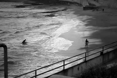 High angle view of sea shore