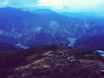 Scenic view of mountains against sky