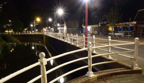 Illuminated street light at night