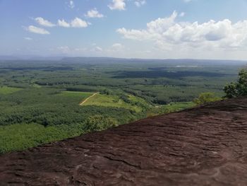 Scenic view of land against sky