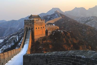 View of fort against sky during winter