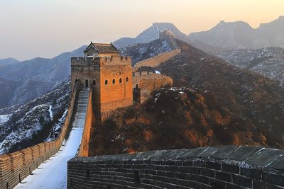 View of fort against sky during winter