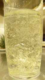 Close-up of beer in glass