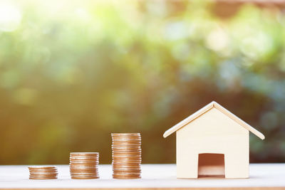 Close-up of a stack of a house