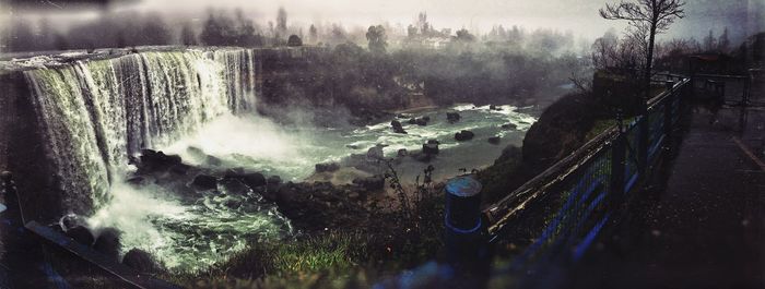 Panoramic view of waterfall