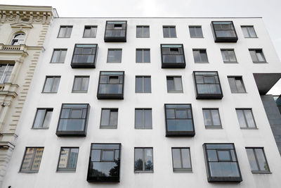 Low angle view of modern building in city