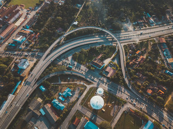 High angle view of city street