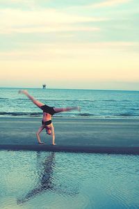 Woman enjoying at beach