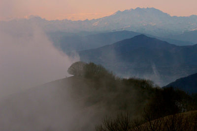 Scenic view of mountains against sky