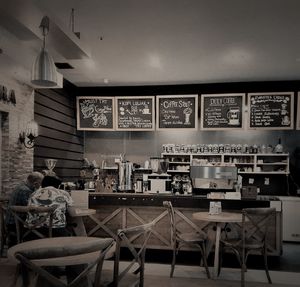 Chairs and tables in cafe