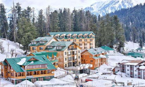 View of buildings in winter