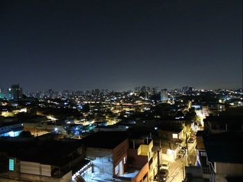 View of illuminated cityscape at night