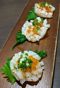 High angle view of breakfast on table