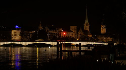 Illuminated city at night