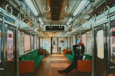 Interior of subway train