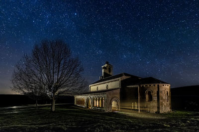 Building against sky at night