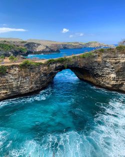 Scenic view of sea against sky at broken beach nusa penida 