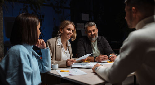 Business colleagues working at office