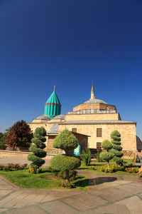 View of  mosque against clear blue sky