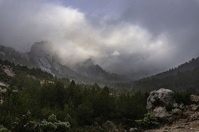 Scenic view of mountains against sky