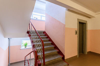 Low angle view of spiral staircase