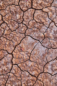 Full frame shot of cracked field