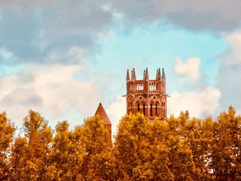 Low angle view of church against sky