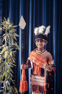 Portrait of man wearing traditional clothing