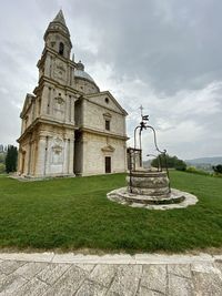 Temple against building