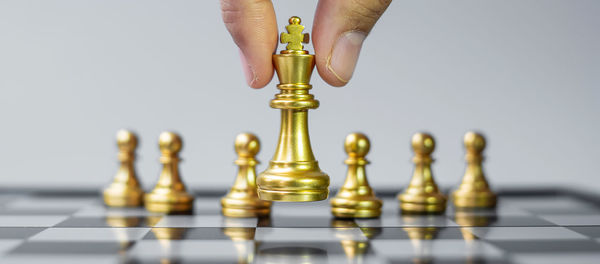 Close-up of chess pieces
