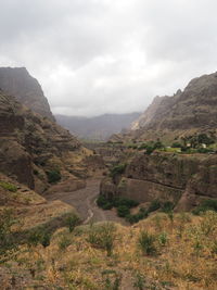 Scenic view of mountains against sky