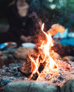 Close-up of bonfire