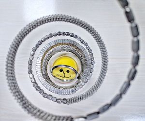 High angle view of spiral staircase