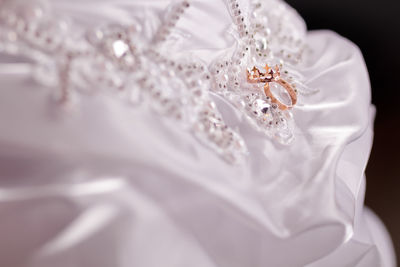Jewelry on wedding dress