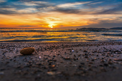 Scenic view of sea during sunset