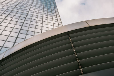 Low angle view of modern building against sky