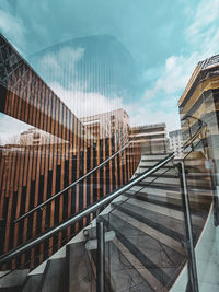 Low angle view of escalator