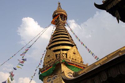 Low angle view of traditional building against sky