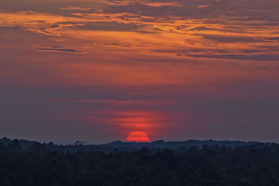 Scenic view of dramatic sky during sunset