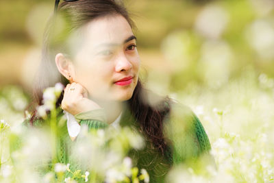 Close-up portrait of woman