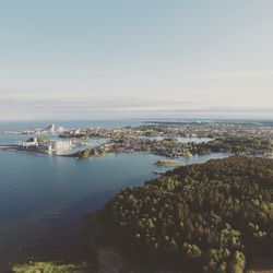 High angle view of city