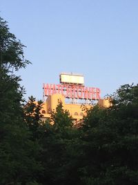 Low angle view of built structure against clear sky