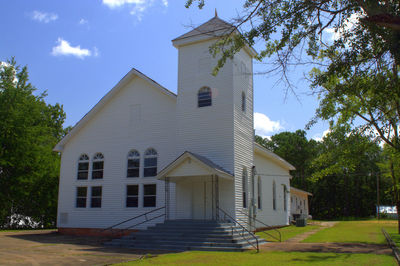 Exterior of temple against sky