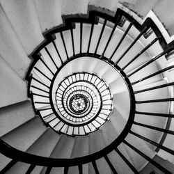 Directly below shot of spiral staircase