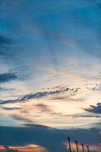 Low angle view of sky at sunset